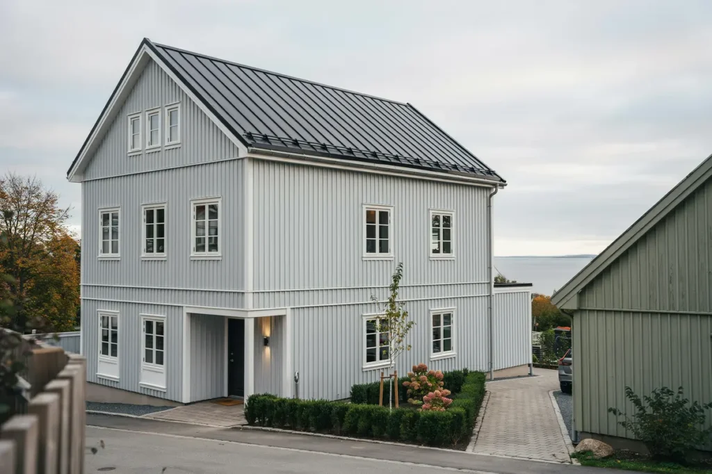 l ggning av nytt sadeltak p radhus i bunkeflostrand